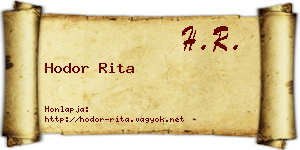 Hodor Rita névjegykártya