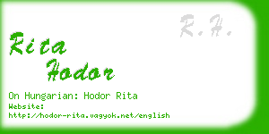 rita hodor business card